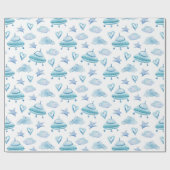 Waterverf Baby Boy Pattern Babyshower Cadeaupapier (Vlak)