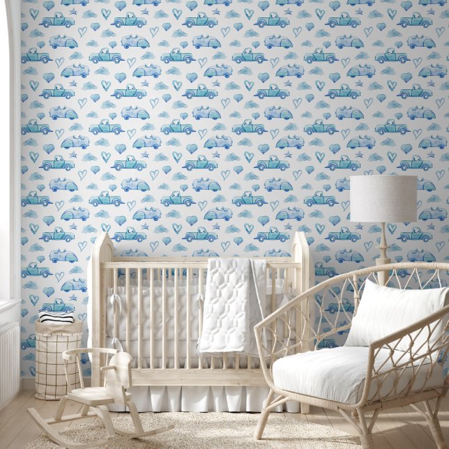Waterverf Baby Boy Pattern Behang (Kinderen)