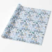 Waterverf Baby Boy Pattern met speelgoed Clothes B Cadeaupapier (Uitgerold)