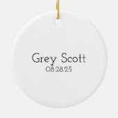 Waterverf Baby Boy's eerste kerst Ornament (Achterkant)