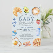 Waterverf Baby Brunch Boy Baby shower Kaart (Staand voorkant)