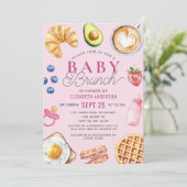 Waterverf Baby Brunch Meisje Baby shower Kaart (Staand voorkant)
