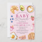 Waterverf Baby Brunch Meisje Baby shower Kaart (Voorkant)