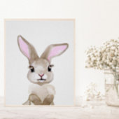 Waterverf Baby Bunny Cub Nursery Child Woodland Poster