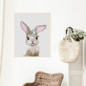 Waterverf Baby Bunny Cub Nursery Floral Woodland Poster