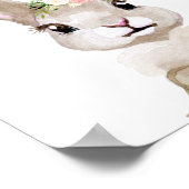 Waterverf Baby Bunny Cub Nursery Floral Woodland Poster (Hoek)