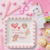 Waterverf baby Bunny eerste verjaardag Papieren Bordje (Feest)