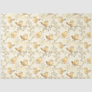  Waterverf Baby Chicks & Floral Spring Tissuepapier