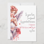 Waterverf baby Cupido Happy Valentijnsdag Feestdagenkaart (Voorkant)