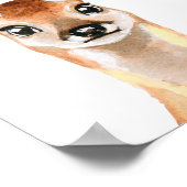 Waterverf Baby Deer Schattig verpleeghuis kinderde Poster (Hoek)