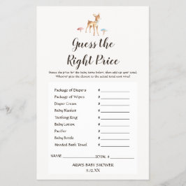 Waterverf Baby denkt dat het juiste prijsspel is Flyer