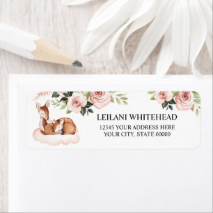 Waterverf Baby Der Pink Floral Baby shower Etiket