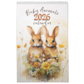 Waterverf Baby Dieren 2026 Kalender (Hoes)