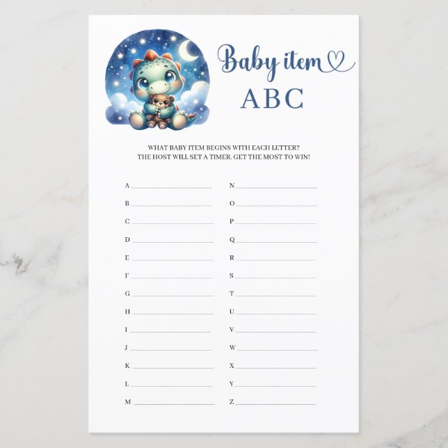 Waterverf baby dinosaurus teddybeer Baby Item ABC (Voorkant)