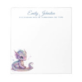 Waterverf Baby Dragon Aangepaste schrijfmachine Notitieblok (Voorkant)