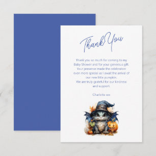 Waterverf Baby Dragon Halloween Baby shower Bedankkaart