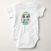 Waterverf baby Dragon schattig maar Dragoney Bloem Romper (Achterkant)