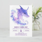 Waterverf Baby Dragon Verjaardag Kaart (Staand voorkant)