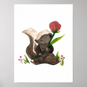 Waterverf Baby eekhoorn Nursery Child Poster