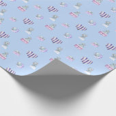 Waterverf Baby Elephant Baby shower Gift Wrap Cadeaupapier (Hoek)