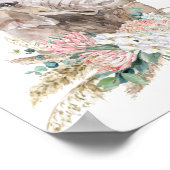 Waterverf Baby Elephant Nursery Tropical Boho Poster (Hoek)