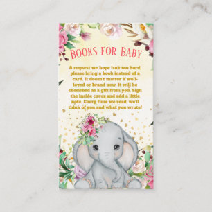Waterverf Baby ellephant Flowers Boeken voor Baby Informatiekaartje