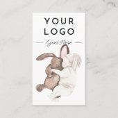 Waterverf Baby en Bunny QR Code Verticaal Visitekaartje (Voorkant)