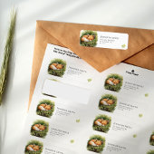 Waterverf Baby Fox Baby shower Adresetiketten Etiket