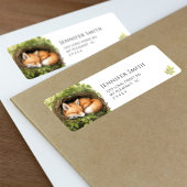 Waterverf Baby Fox Baby shower Adresetiketten Etiket