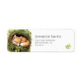 Waterverf Baby Fox Baby shower Adresetiketten Etiket (Voorkant)