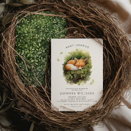 Waterverf Baby Fox Baby shower Invitation