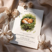 Waterverf Baby Fox Baby shower Invitation