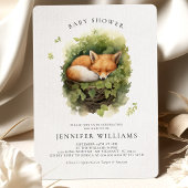 Waterverf Baby Fox Baby shower Invitation Kaart