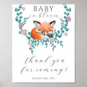 Waterverf baby fox - Bedankt voor uw komst Poster (Voorkant)