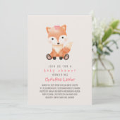 Waterverf Baby Fox Cute Whimsical Baby Girl Kaart (Staand voorkant)