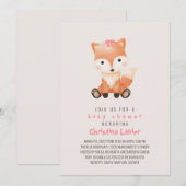 Waterverf Baby Fox Cute Whimsical Baby Girl Kaart (Voorkant / Achterkant)
