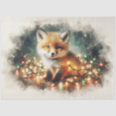 Waterverf Baby Fox Kerstverlichting Decoupage Tissuepapier (Voorkant)