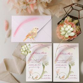 Waterverf Baby Geboorteaankondigingskaart