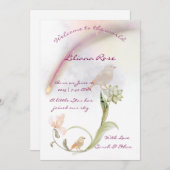 Waterverf Baby Geboorteaankondigingskaart Kaart (Voorkant / Achterkant)