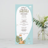 Waterverf Baby Giraffe, Baby shower Menu (Staand voorkant)