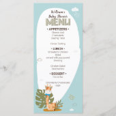 Waterverf Baby Giraffe, Baby shower Menu (Voorkant)