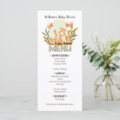 Waterverf Baby Giraffe, Baby shower Menu (Staand voorkant)