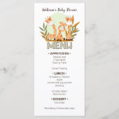 Waterverf Baby Giraffe, Baby shower Menu (Voorkant)