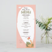 Waterverf Baby Giraffe, Baby shower Menu (Staand voorkant)