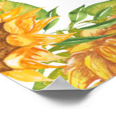 Waterverf Baby Giraffe Baby shower Poster (Hoek)