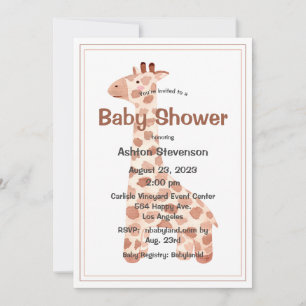 Waterverf Baby Giraffe Eenvoudig Baby shower Kaart