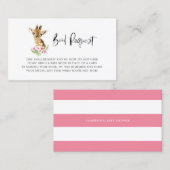 Waterverf Baby Giraffe Floral Book Request Kaart Visitekaartje (Voorkant / Achterkant)