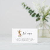 Waterverf Baby Giraffe Floral Book Request Kaart Visitekaartje (Staand voorkant)