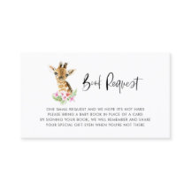Waterverf Baby Giraffe Floral Book Request Kaart