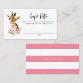 Waterverf Baby Giraffe Floral Diaper Raffle Kaart Visitekaartje (Voorkant / Achterkant)